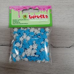 Cukrové zdobení - vločky modro-bílé - 20 g
