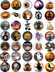 Jedlé obrázky na cupcakes - Halloween - 3 cm