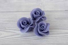 Růže z modelovací hmoty - fialové 3 ks