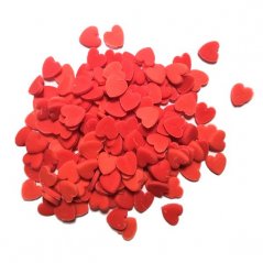 Cukrové zdobení -  srdíčka červená 6 mm - 30 g