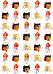 Jedlé obrázky na cupcakes - Mikuláš, čert, anděl - 3,5 cm