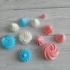 Sněhové pusinky - sladká dekorace na dorty a cupcakes barevný mix