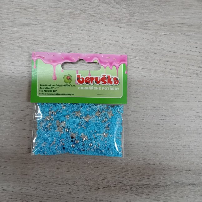 Cukrové zdobení - srdíčko - modrý mix - 30 g Cukrové zdobení - srdíčko - modrý mix - 30 g