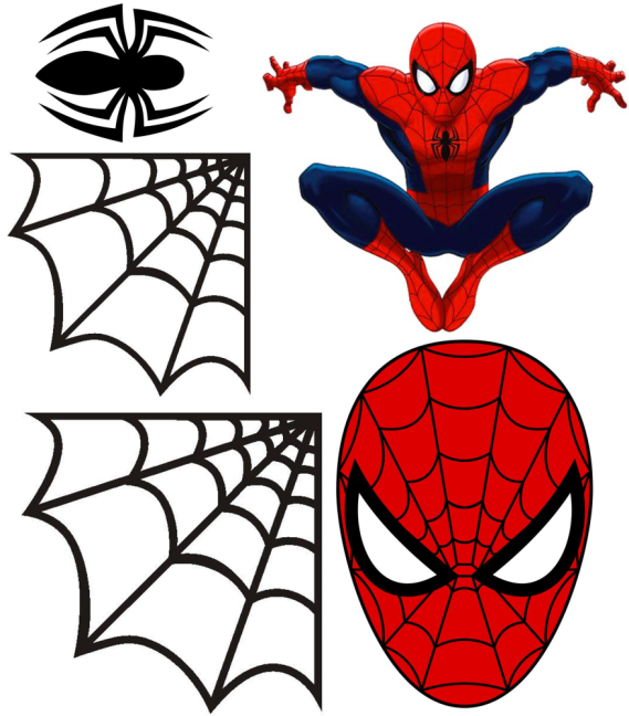 Jedlé obrázky -Spiderman hlava, pavučina