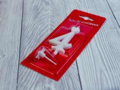 Dortová svíčka - bílá se srdíčkem - číslice 4