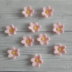 Romantické mini kvítky růžové – jedlá dekorace na dorty (2-2,5 cm)