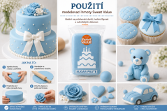 Potahovací fondánová hmota Sweet Value - MODRÁ 200g