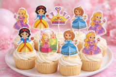 Zápich do dortu a cupcakes - Princezny