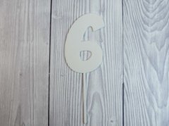 Zápich do dortu č. 6 (bílý)