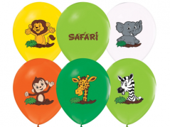 Nafukovací balonky barevné - safari zvířátka - 5 ks