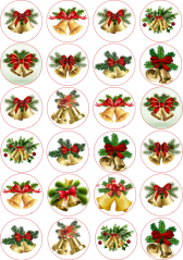 Jedlé obrázky na cupcakes - zvonky - 4 cm