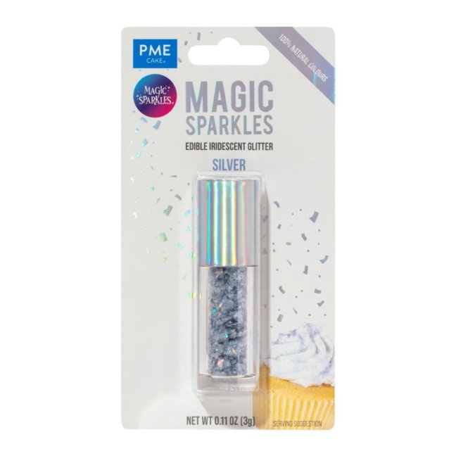 Jedlé třpytky PME Magic Sparkles stříbrné - Silver3 g