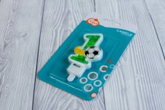 Dortová svíčka - FOTBAL - číslice 1