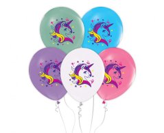 Nafukovací balónky barevné - Jednorožec 5 ks
