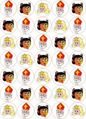 Jedlé obrázky na cupcakes - Mikuláš, čert, anděl - 3,5 cm