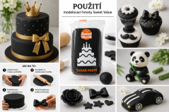 Potahovací fondánová hmota Sweet Value - černá, 200 g