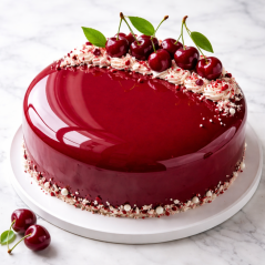 Zrcadlová poleva Višeň -  glazura na dorty a moderní dezerty 250 g