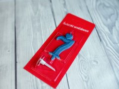 Dortová svíčka - modrá perleťová se srdíčkem - číslice 7