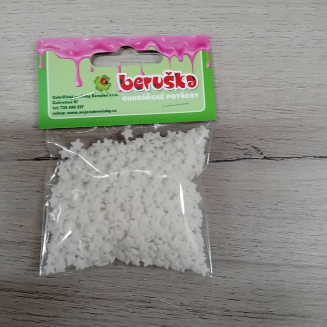 Cukrové zdobení - mini hvězdičky bílé, 20 g