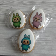 Perníček s potiskem - Labubu na vajíčku 3 ks