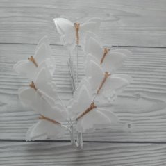 Motýlci z jedlého papíru na drátku - Bílé