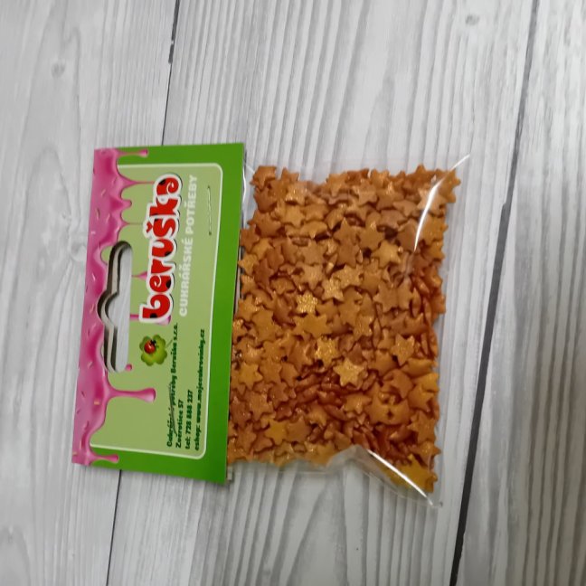Cukrové zdobení -Hvězdičky zlaté Cukrové zdobení -Hvězdičky zlaté