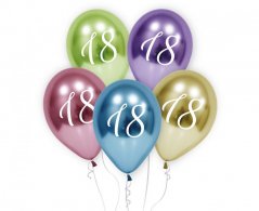 Nafukovací balónky barevné - 18. narozeniny 5 ks