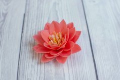 Květ z jedlého papíru - lotos - lososový - 3 ks