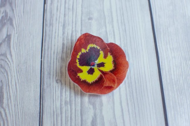 Květ z jedlého papíru - maceška - barevná - 3 ks