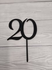 Zápich do dortu - Narozeniny 20 ( černý )