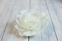 Květ z jedlého papíru - růže - bílá - 12 cm