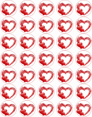 Valentýnské obrázky 3,5 cm - dvojitá srdíčka
