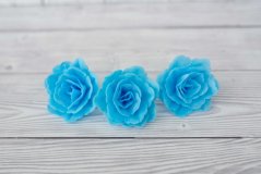 Květ z jedlého papíru -modrý 4 cm  - 3 ks