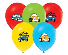 Nafukovací balónky barevné - Autíčka 5 ks