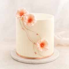 Květ z modelovací hmoty - magnolie  6 cm - světle oranžová 3 ks