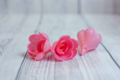 Květ z jedlého papíru - růže - růžové - 3 ks
