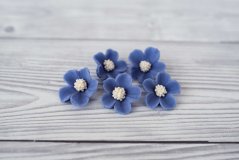 Květy mini z modelovací hmoty - fialové  - 5 ks