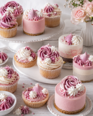 Sněhové pusinky - sladká dekorace na dorty a cupcakes fialovo - bílý mix