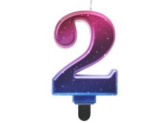 Dortová svíčka - noční obloha - číslice 2