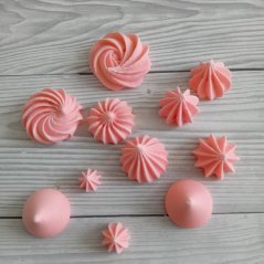 Sněhové pusinky - sladká dekorace na dorty a cupcakes růžový mix