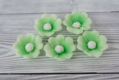 Květy z modelovací hmoty - zelené - 5 ks
