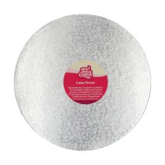 Dortová luxusní podložka - kulatá  stříbrná 1,2 cm - pr.30,5 cm ( 5 Ks )