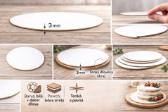 Cukrářská podložka pod dort kulatá bílá pr. 28 - 10 ks