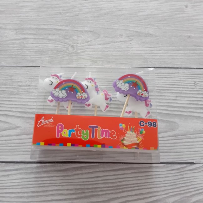 Dortové svíčky - Jednorožci 5 ks