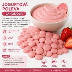 Cukrářská čokoládová poleva jogurtová s jahodovou příchutí, Carla, 300 g