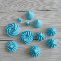 Sněhové pusinky - sladká dekorace na dorty a cupcakes modrý mix