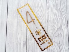 Prskavka na dort - zlatá - číslice 4