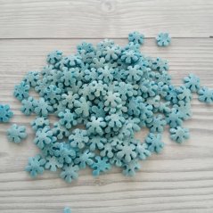 Cukrové zdobení - sněhové vločky perleťové modré, 20 g
