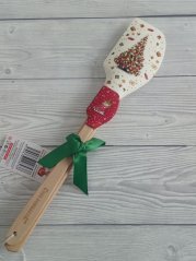 Vánoční silikonová stěrka s dřevěnou rukojetí  2 ks, stromek