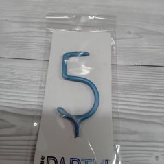 Prskavka na dort - modrá perleť - číslice 5